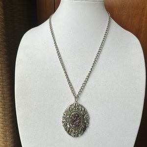 Large Oval Pendant Necklace